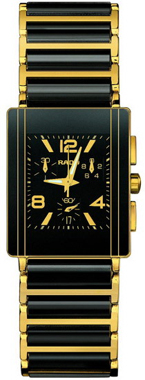 Rado Integral Series 18kt Yellow Gold and Black Ceramic Chronograph Mens Watch R20592152 Rado Integral Series 18kt Yellow Gold and Black Ceramic Chronograph Mens Watch R20592152