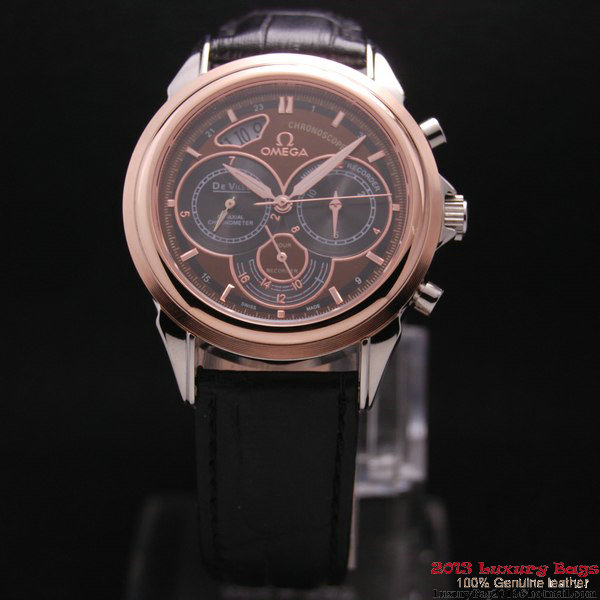 OMEGA DE VILLE CO-AXIAL CHRONOSCOPE Red Gold on Black Leather Strap OM77421 OMEGA DE VILLE CO-AXIAL CHRONOSCOPE Red Gold on Black Leather Strap OM77421