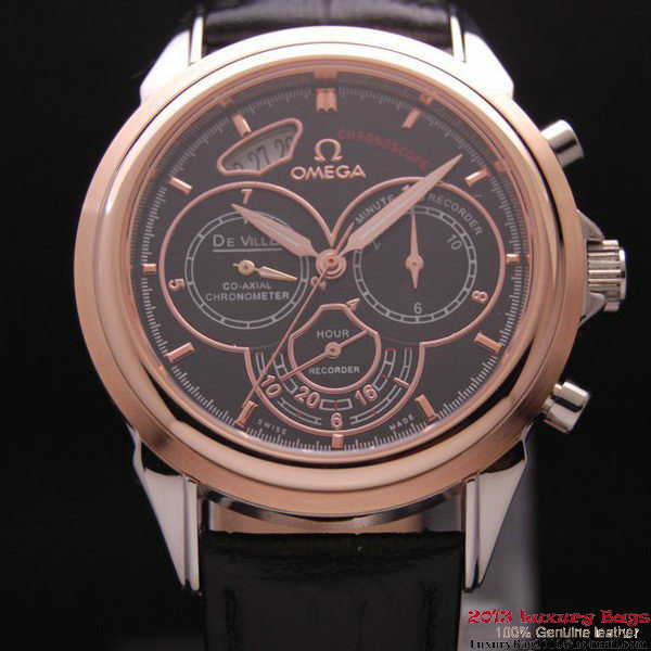 OMEGA DE VILLE CO-AXIAL CHRONOSCOPE Red Gold on Black Leather Strap OM77423 OMEGA DE VILLE CO-AXIAL CHRONOSCOPE Red Gold on Black Leather Strap OM77423