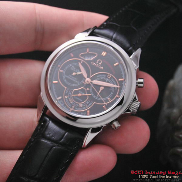 OMEGA DE VILLE CO-AXIAL CHRONOSCOPE Steel on Black Leather Strap OM77409 OMEGA DE VILLE CO-AXIAL CHRONOSCOPE Steel on Black Leather Strap OM77409