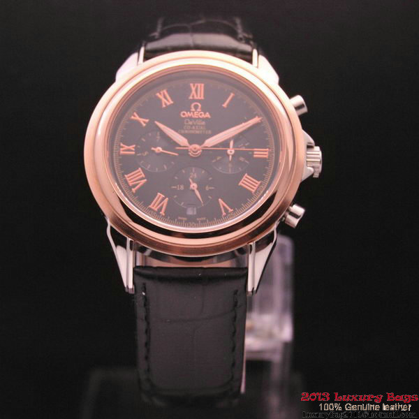 OMEGA DE VILLE CO-AXIAL Chronometer Red Gold on Black Leather Strap OM77506 OMEGA DE VILLE CO-AXIAL Chronometer Red Gold on Black Leather Strap OM77506