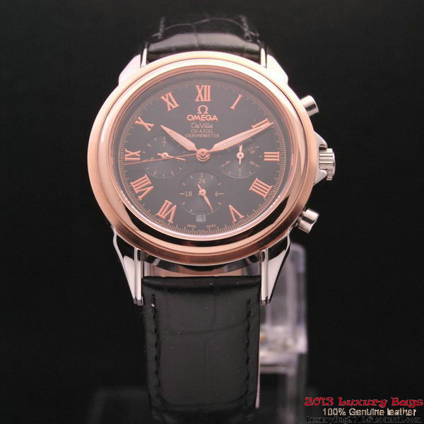 OMEGA DE VILLE CO-AXIAL Chronometer Red Gold on Black Leather Strap OM77506 OMEGA DE VILLE CO-AXIAL Chronometer Red Gold on Black Leather Strap OM77506