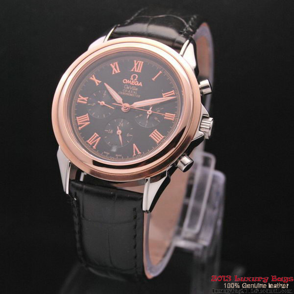 OMEGA DE VILLE CO-AXIAL Chronometer Red Gold on Black Leather Strap OM77506 OMEGA DE VILLE CO-AXIAL Chronometer Red Gold on Black Leather Strap OM77506