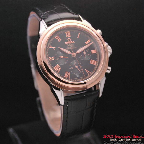OMEGA DE VILLE CO-AXIAL Chronometer Red Gold on Black Leather Strap OM77506 OMEGA DE VILLE CO-AXIAL Chronometer Red Gold on Black Leather Strap OM77506