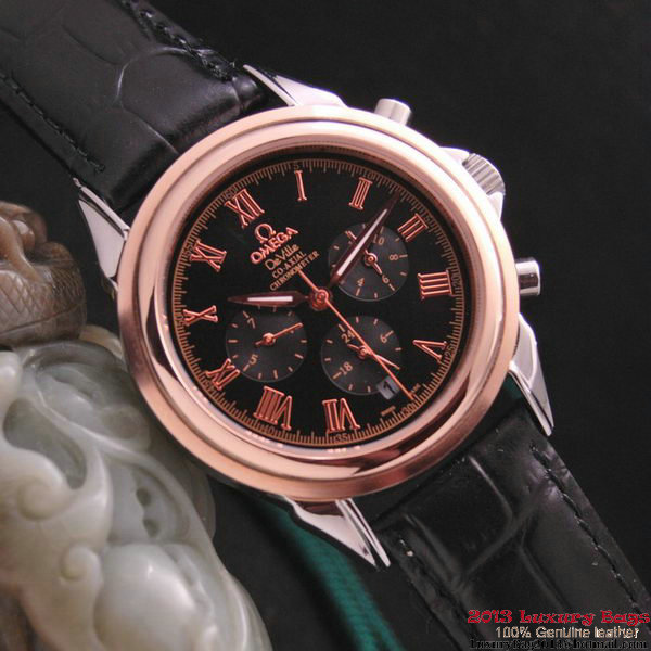 OMEGA DE VILLE CO-AXIAL Chronometer Red Gold on Black Leather Strap OM77506 OMEGA DE VILLE CO-AXIAL Chronometer Red Gold on Black Leather Strap OM77506