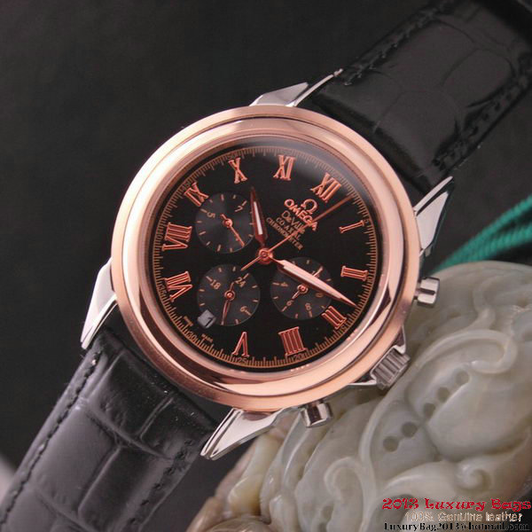 OMEGA DE VILLE CO-AXIAL Chronometer Red Gold on Black Leather Strap OM77506 OMEGA DE VILLE CO-AXIAL Chronometer Red Gold on Black Leather Strap OM77506