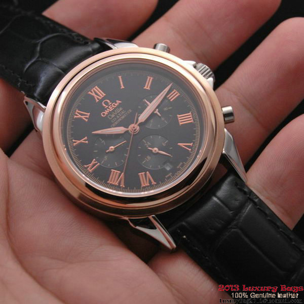 OMEGA DE VILLE CO-AXIAL Chronometer Red Gold on Black Leather Strap OM77506 OMEGA DE VILLE CO-AXIAL Chronometer Red Gold on Black Leather Strap OM77506