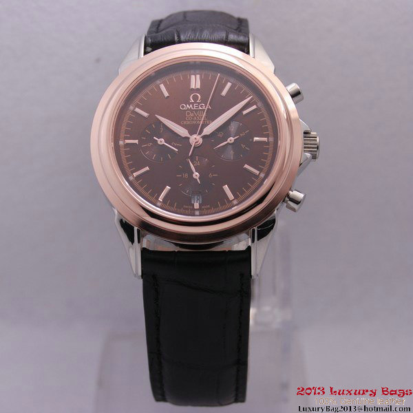 OMEGA DE VILLE CO-AXIAL Chronometer Red Gold on Black Leather Strap OM77510 OMEGA DE VILLE CO-AXIAL Chronometer Red Gold on Black Leather Strap OM77510