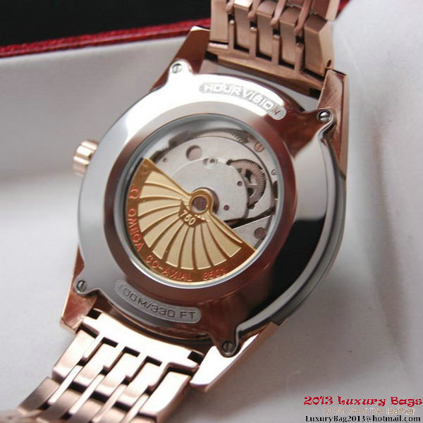 OMEGA DE VILLE HOUR VISION ANNUAL CALENDAR Red Gold on Red Gold Strap OM77130 OMEGA DE VILLE HOUR VISION ANNUAL CALENDAR Red Gold on Red Gold Strap OM77130