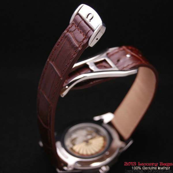 OMEGA DE VILLE HOUR VISION ANNUAL CALENDAR Steel on Brown Leather Strap OM77101 OMEGA DE VILLE HOUR VISION ANNUAL CALENDAR Steel on Brown Leather Strap OM77101