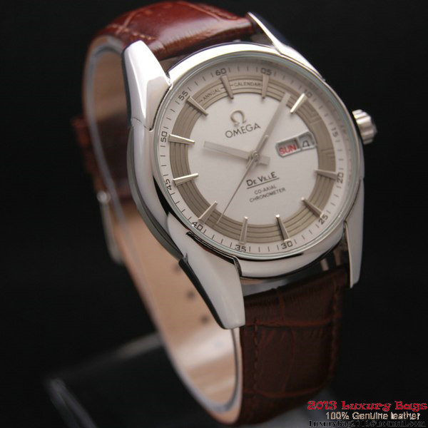 OMEGA DE VILLE HOUR VISION ANNUAL CALENDAR Steel on Brown Leather Strap OM77107 OMEGA DE VILLE HOUR VISION ANNUAL CALENDAR Steel on Brown Leather Strap OM77107