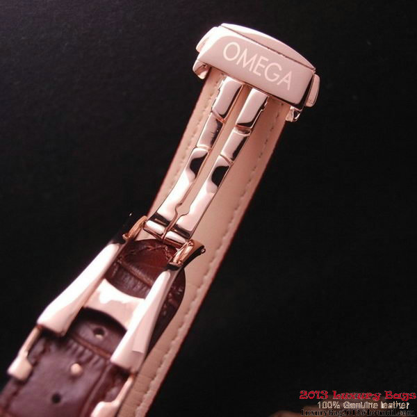 OMEGA DE VILLE Tourbillon Watches Red Gold on Brown Leather Strap Om7015 OMEGA DE VILLE Tourbillon Watches Red Gold on Brown Leather Strap Om7015