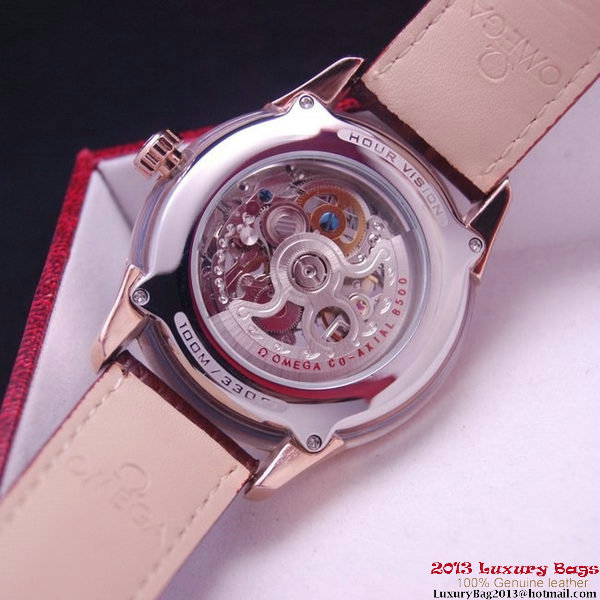OMEGA DE VILLE Tourbillon Watches Red Gold on Brown Leather Strap Om7013 OMEGA DE VILLE Tourbillon Watches Red Gold on Brown Leather Strap Om7013