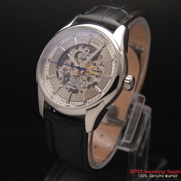 OMEGA DE VILLE Tourbillon Watches Steel on Black Leather Strap Om7004 OMEGA DE VILLE Tourbillon Watches Steel on Black Leather Strap Om7004