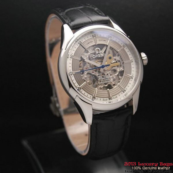 OMEGA DE VILLE Tourbillon Watches Steel on Black Leather Strap Om7004 OMEGA DE VILLE Tourbillon Watches Steel on Black Leather Strap Om7004