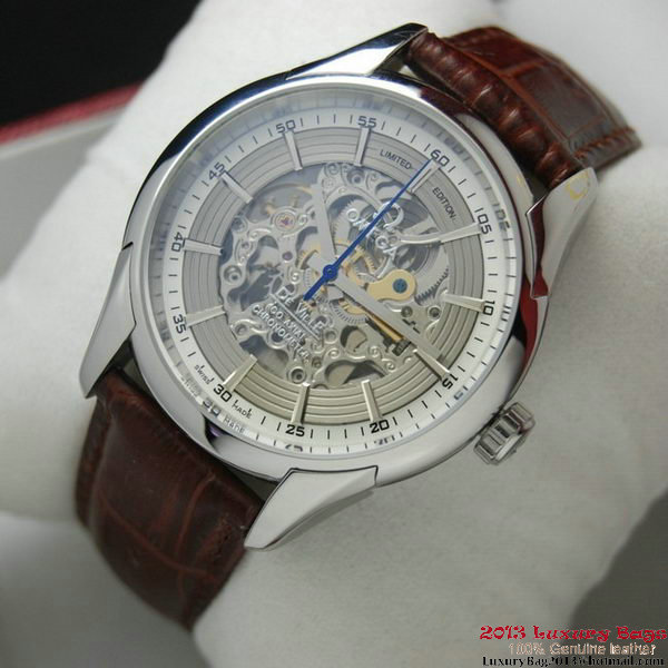OMEGA DE VILLE Tourbillon Watches Steel on Brown Leather Strap Om7003 OMEGA DE VILLE Tourbillon Watches Steel on Brown Leather Strap Om7003