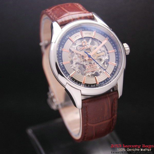 OMEGA DE VILLE Tourbillon Watches Steel on Brown Leather Strap Om7005 OMEGA DE VILLE Tourbillon Watches Steel on Brown Leather Strap Om7005