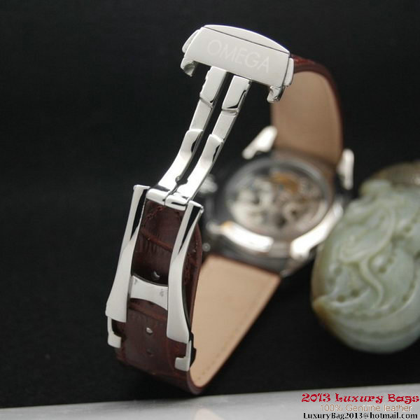 OMEGA DE VILLE Tourbillon Watches Steel on Brown Leather Strap Om7007 OMEGA DE VILLE Tourbillon Watches Steel on Brown Leather Strap Om7007