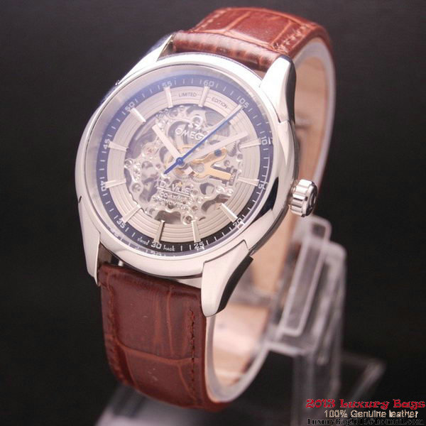 OMEGA DE VILLE Tourbillon Watches Steel on Brown Leather Strap Om7007 OMEGA DE VILLE Tourbillon Watches Steel on Brown Leather Strap Om7007