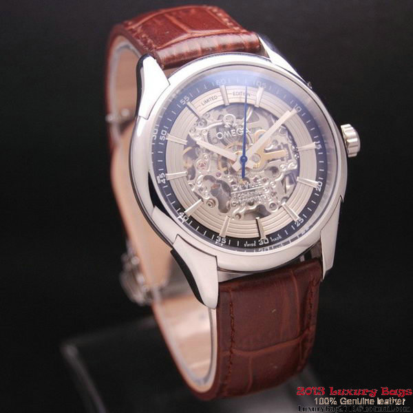 OMEGA DE VILLE Tourbillon Watches Steel on Brown Leather Strap Om7007 OMEGA DE VILLE Tourbillon Watches Steel on Brown Leather Strap Om7007