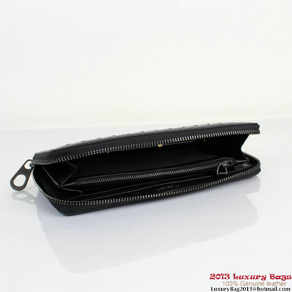 Bottega Veneta BV5017 Intrecciato Nappa Zip Around Wallet Black Bottega Veneta BV5017 Intrecciato Nappa Zip Around Wallet Black