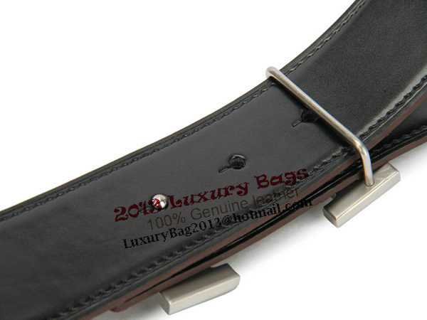Hermes Belt Ostrich Leather HB5327 Black Hermes Belt Ostrich Leather HB5327 Black