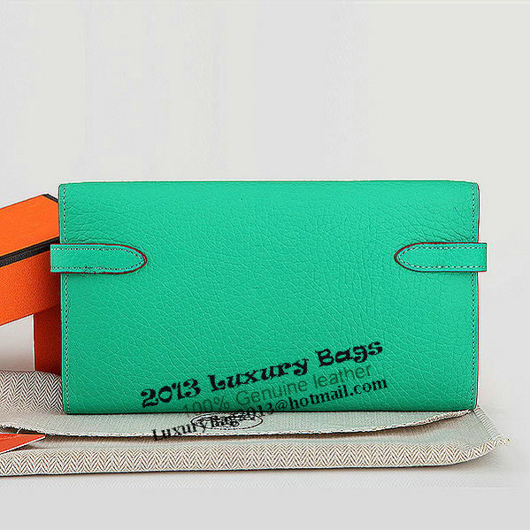 Hermes Kelly Original Leather Bi-Fold Wallet A708 Green Hermes Kelly Original Leather Bi-Fold Wallet A708 Green
