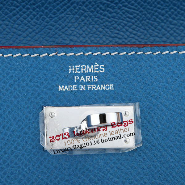 Hermes Kelly Original Saffiano Leather Bi-Fold Wallet A708 Blue Hermes Kelly Original Saffiano Leather Bi-Fold Wallet A708 Blue