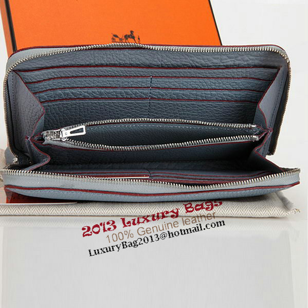 Hermes Zipper Wallet Original Leather A309 SkyBlue Hermes Zipper Wallet Original Leather A309 SkyBlue