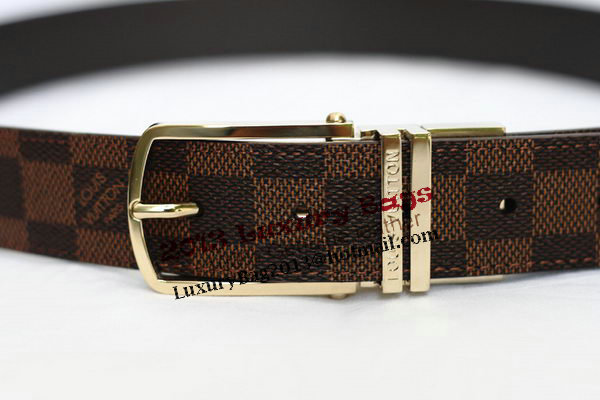 Louis Vuitton Damier Ebene Canvas Belt LV2061 Louis Vuitton Damier Ebene Canvas Belt LV2061