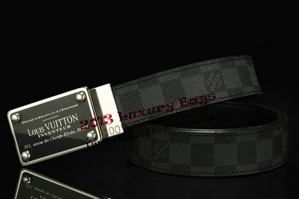 Louis Vuitton Damier Graphite Canvas Belt LV2066 Louis Vuitton Damier Graphite Canvas Belt LV2066