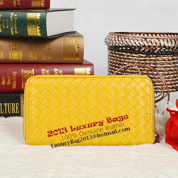 Bottega Veneta Intrecciato Nappa Zip Around Wallet BV20017 Lemon Bottega Veneta Intrecciato Nappa Zip Around Wallet BV20017 Lemon