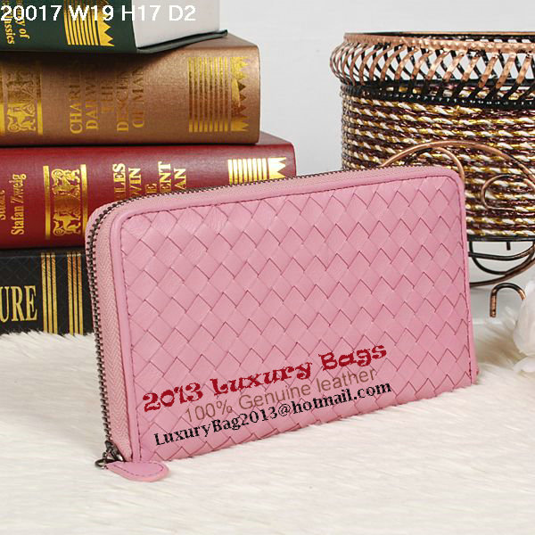 Bottega Veneta Intrecciato Nappa Zip Around Wallet BV20017 Pink Bottega Veneta Intrecciato Nappa Zip Around Wallet BV20017 Pink