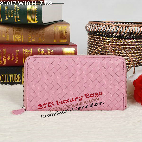 Bottega Veneta Intrecciato Nappa Zip Around Wallet BV20017 Pink Bottega Veneta Intrecciato Nappa Zip Around Wallet BV20017 Pink