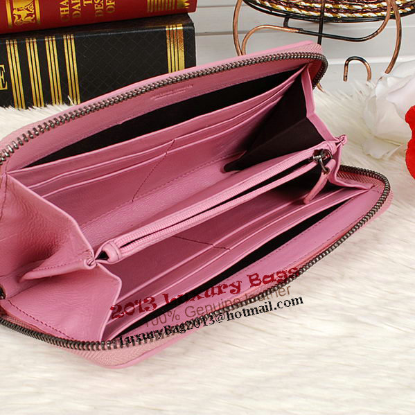 Bottega Veneta Intrecciato Nappa Zip Around Wallet BV20017 Pink Bottega Veneta Intrecciato Nappa Zip Around Wallet BV20017 Pink
