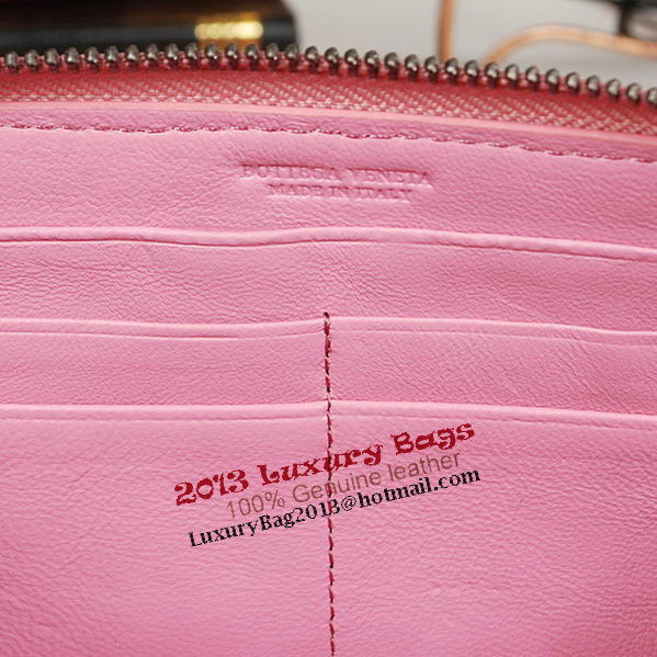 Bottega Veneta Intrecciato Nappa Zip Around Wallet BV20017 Pink Bottega Veneta Intrecciato Nappa Zip Around Wallet BV20017 Pink