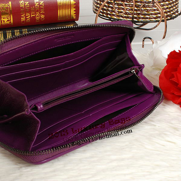 Bottega Veneta Intrecciato Nappa Zip Around Wallet BV20017 Purple Bottega Veneta Intrecciato Nappa Zip Around Wallet BV20017 Purple