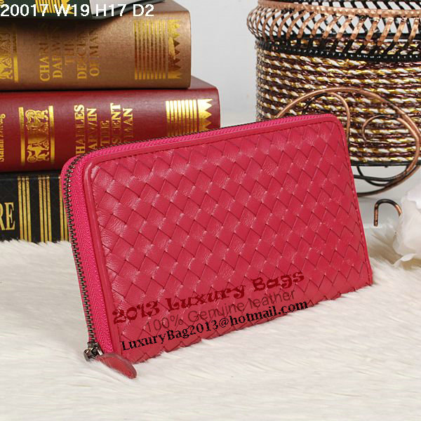 Bottega Veneta Intrecciato Nappa Zip Around Wallet BV20017 Rose Bottega Veneta Intrecciato Nappa Zip Around Wallet BV20017 Rose