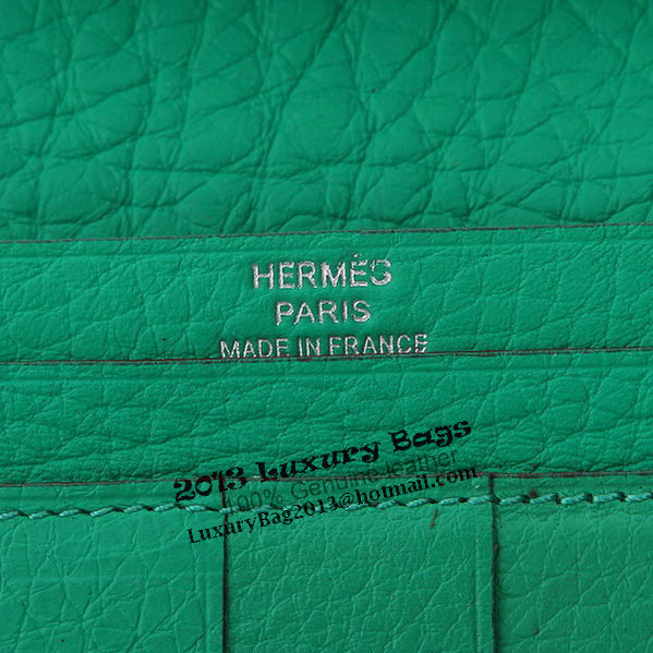 Hermes Bearn Japonaise Bi-Fold Wallet Grainy Leather A208 Light Green Hermes Bearn Japonaise Bi-Fold Wallet Grainy Leather A208 Light Green