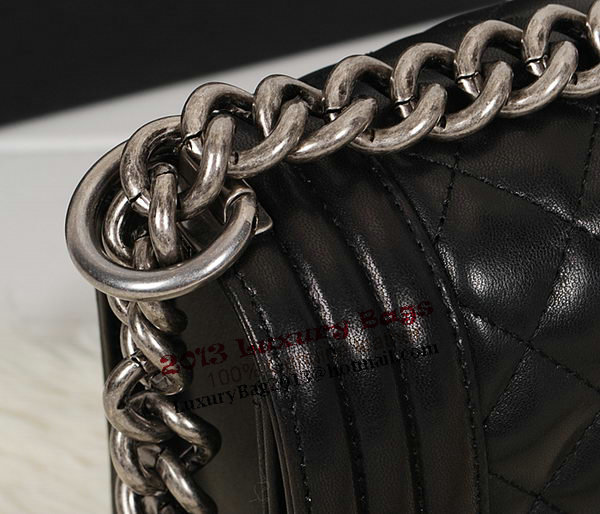 Boy Chanel A67086 Black Flap Shoulder Bag Original Calfskin Leather