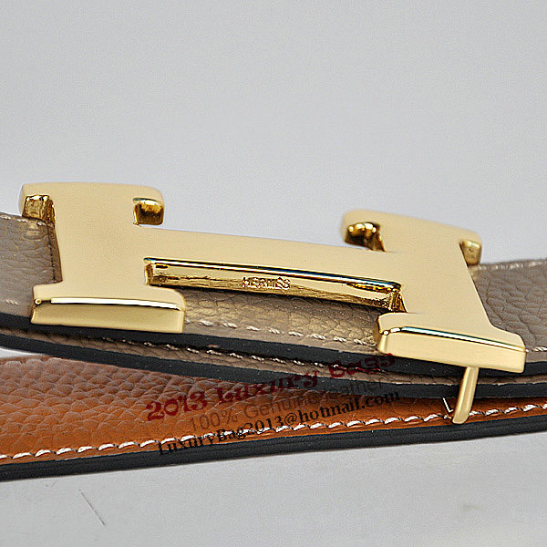 Hermes Dark Gray Bovine Jugular Veins Belt HR1009A Gold Hermes Dark Gray Bovine Jugular Veins Belt HR1009A Gold
