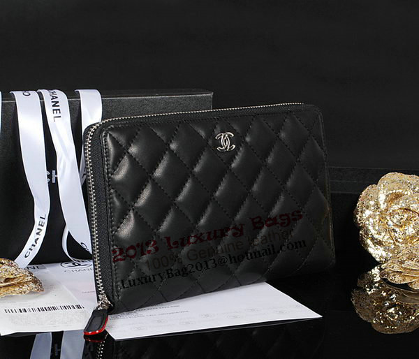 Chanel Matelasse Original Leather Zip Around Wallet A48982 Black Chanel Matelasse Original Leather Zip Around Wallet A48982 Black