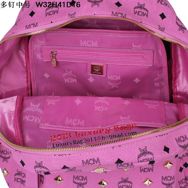 MCM Medium Stark Front Studs Backpack MC4238 Rosy