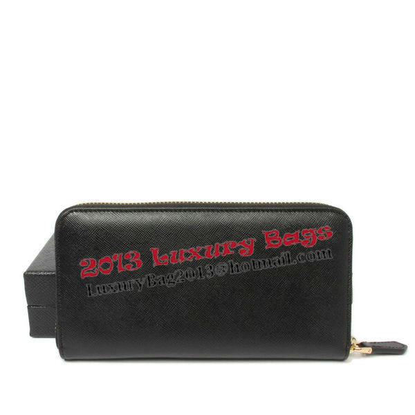 Prada Saffiano Calfskin Leather Zippy Wallets 1M0506 Black Prada Saffiano Calfskin Leather Zippy Wallets 1M0506 Black