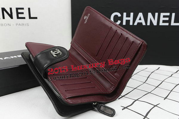 Chanel Matelasse Bi-Fold Wallet Black Original Sheepskin A48667 Silver Chanel Matelasse Bi-Fold Wallet Black Original Sheepskin A48667 Silver