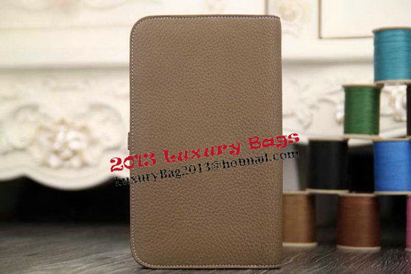 Hermes Compact Passport Holder Original Leather Wallet Grey Hermes Compact Passport Holder Original Leather Wallet Grey
