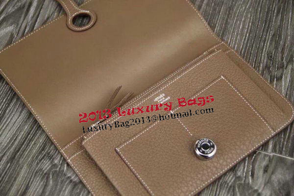 Hermes Compact Passport Holder Original Leather Wallet Grey Hermes Compact Passport Holder Original Leather Wallet Grey