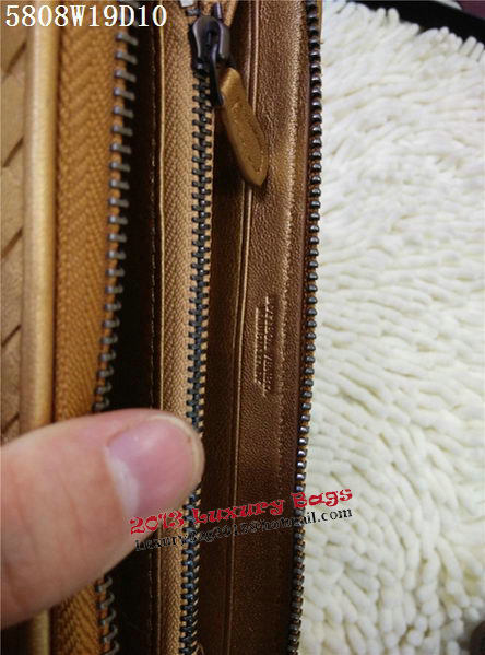 Bottega Veneta Intrecciato Nappa Zip Around Wallet BV5808 Gold Bottega Veneta Intrecciato Nappa Zip Around Wallet BV5808 Gold