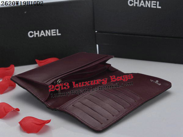 Chanel Matelasse Bi-Fold Wallet Cannage Pattern A2620 Black Chanel Matelasse Bi-Fold Wallet Cannage Pattern A2620 Black
