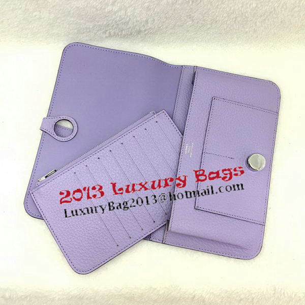 Hermes Dogon Combined Wallet Litchi Leather A508 Lavender Hermes Dogon Combined Wallet Litchi Leather A508 Lavender